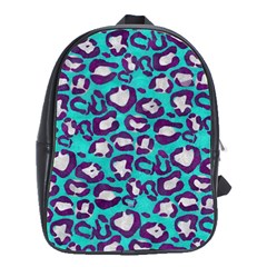 Turquoise Cheetah School Bag (large)