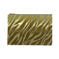 Metal Gold Zebra  Cosmetic Bag (large) by OCDesignss
