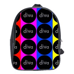 Rainbow Diva  School Bag (large) by OCDesignss