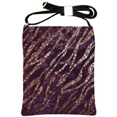 Lavender Gold Zebra  Shoulder Sling Bag by OCDesignss