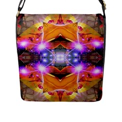 Abstract Flower Flap Closure Messenger Bag (large) by icarusismartdesigns