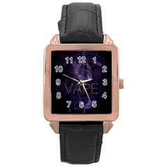 Vape Purple Smoke  Rose Gold Leather Watch  by OCDesignss