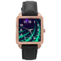 Sssssssfractal Rose Gold Leather Watch 