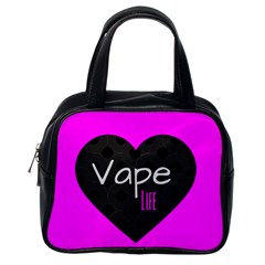 Hot Pink Vape Heart Classic Handbag (one Side) by OCDesignss