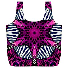 Crazy Hot Pink Zebra  Reusable Bag (xl)