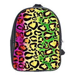 Rainbow Cheetah Abstract School Bag (xl) by OCDesignss