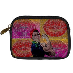 Rosie Pop Lips  Digital Camera Leather Case by OCDesignss