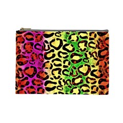 Rainbow Cheetah Abstract Cosmetic Bag (large) by OCDesignss