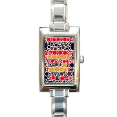 Retro Polka Dots  Rectangular Italian Charm Watch by OCDesignss