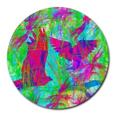 Birds In Flight 8  Mouse Pad (round) by icarusismartdesigns