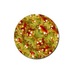 Christmas Print Motif Drink Coaster (round) by dflcprints