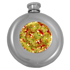 Christmas Print Motif Hip Flask (round) by dflcprints