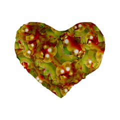 Christmas Print Motif Standard Flano Heart Shape Cushion  by dflcprints