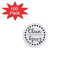 Fridge Magnet Black 1  Mini Button (100 Pack)