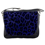 Blue Leapord Bling Messenger Bag Front