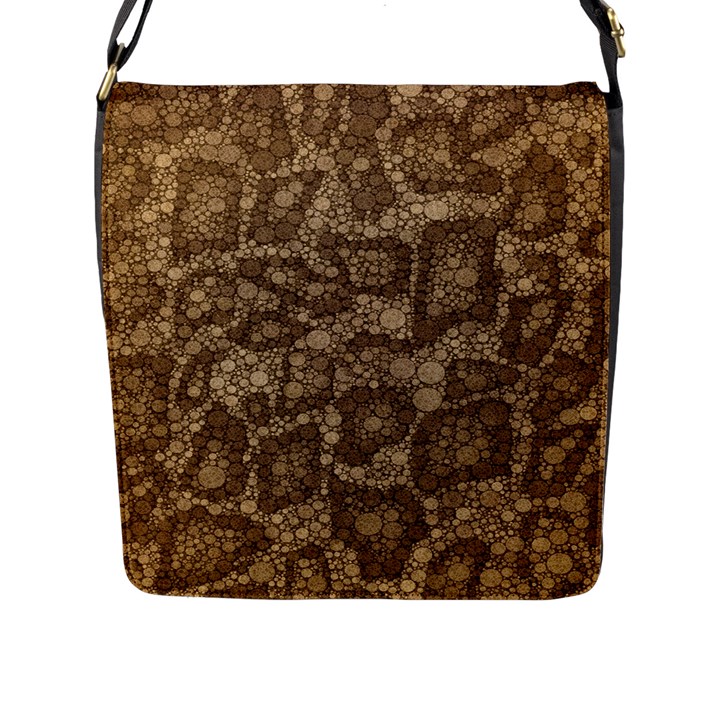 Snake Skin Abstract Flap Closure Messenger Bag (Large)