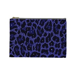 Blue Leapord Bling Cosmetic Bag (large) by OCDesignss