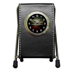 Dark Empty Road Stationery Holder Clock by dflcprints