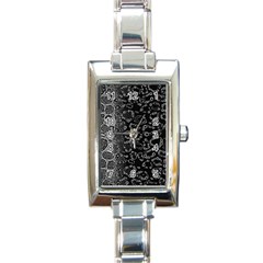 Black Cheetah Abstract Rectangular Italian Charm Watch by OCDesignss