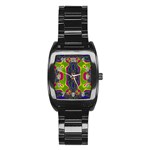 Hippie Fractal  Stainless Steel Barrel Watch Front