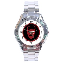 Devil Symbol Logo Stainless Steel Watch by dflcprints