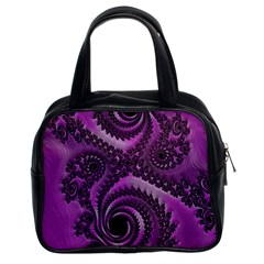 Purple Dragon Fractal  Classic Handbag (two Sides) by OCDesignss