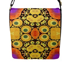 Bright Abstract Art N Flap Closure Messenger Bag (large) by OCDesignss