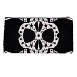 Metal Texture Silver Skulls  Pencil Case Back