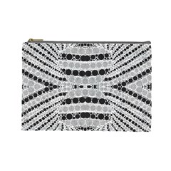Insane Black&white Textured  Cosmetic Bag (large) by OCDesignss