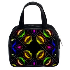 Sassy Neon Lips  Classic Handbag (two Sides) by OCDesignss