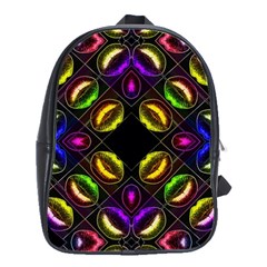 Sassy Neon Lips  School Bag (large) by OCDesignss