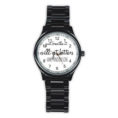 Just Breathe  Sport Metal Watch (black) by OCDesignss