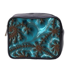 Glossy Turquoise  Mini Travel Toiletry Bag (two Sides) by OCDesignss