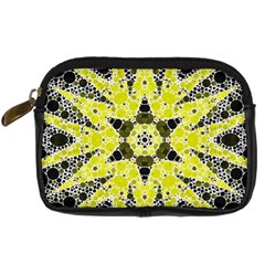 Bright Yellow Black  Digital Camera Leather Case by OCDesignss