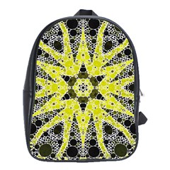 Bright Yellow Black  School Bag (xl) by OCDesignss