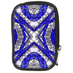 Flashy Bling Blue Silver  Compact Camera Leather Case