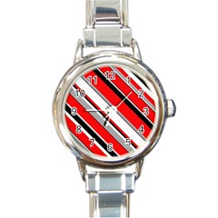 Pattern Round Italian Charm Watch by Siebenhuehner