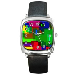 Pattern Square Leather Watch by Siebenhuehner