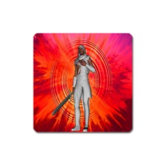 White Knight Magnet (square) by icarusismartdesigns