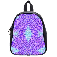 Turquoise Purple Zebra Pattern  School Bag (small)