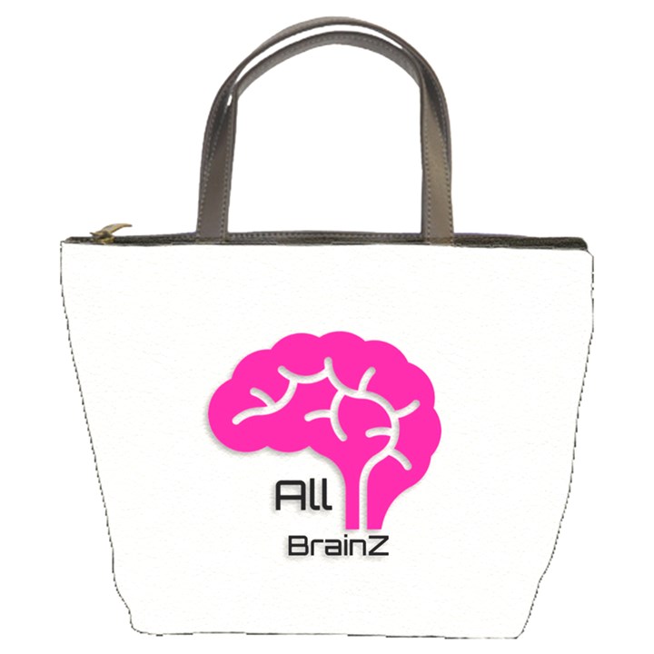 All Brains Leather  Bucket Handbag