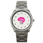 All Brains Leather  Sport Metal Watch Front