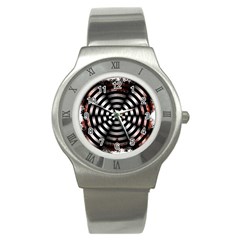 Zombie Apocalypse Warning Sign Stainless Steel Watch (slim) by StuffOrSomething