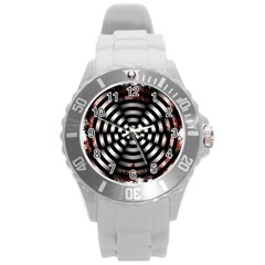 Zombie Apocalypse Warning Sign Plastic Sport Watch (large) by StuffOrSomething
