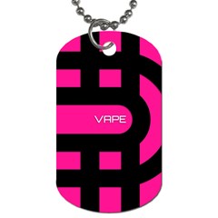 Hot Pink Black Vape  Dog Tag (two-sided)  by OCDesignss