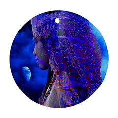 Moon Shadow Round Ornament by icarusismartdesigns