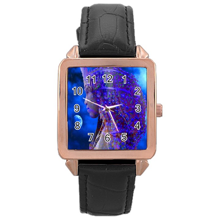 Moon Shadow Rose Gold Leather Watch 