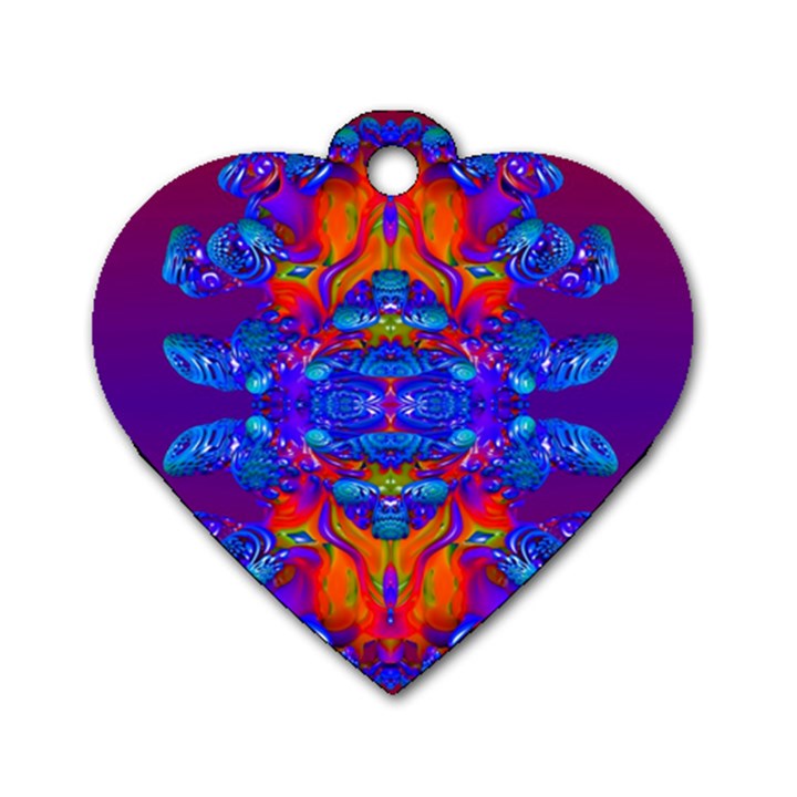 Abstract Reflections Dog Tag Heart (Two Sided)