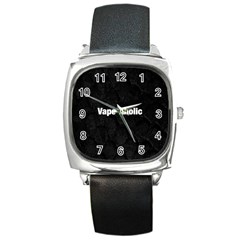 Vape Aholic Blk Snake  Square Leather Watch by OCDesignss