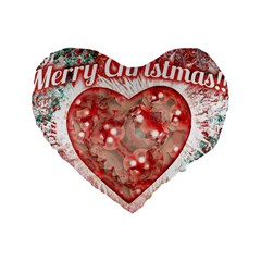 Vintage Colorful Merry Christmas Design 16  Premium Heart Shape Cushion  by dflcprints